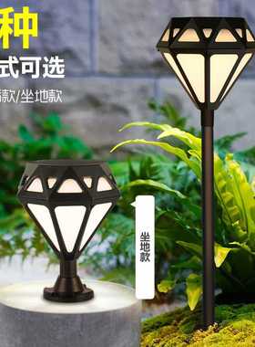 私模户外LED太阳能柱头灯草坪插地灯 IP67防水别墅庭院门柱景观灯