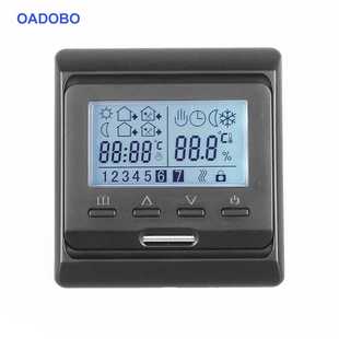 哑光黑色E51周编程液晶采暖温控器电暖电地暖16A发热电缆发热膜