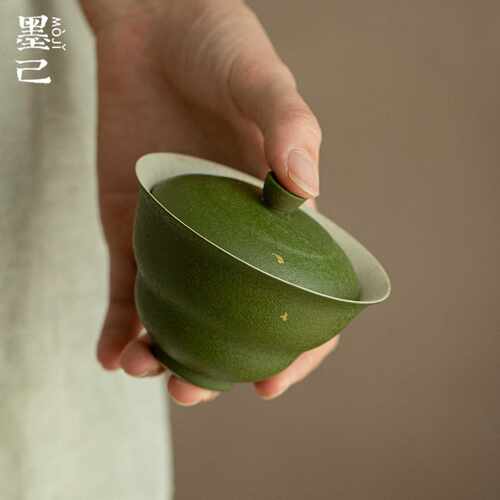 唐宋小青柑撒金仿古陶瓷盖碗功夫茶具葫芦泡茶碗家用泡茶小盖碗