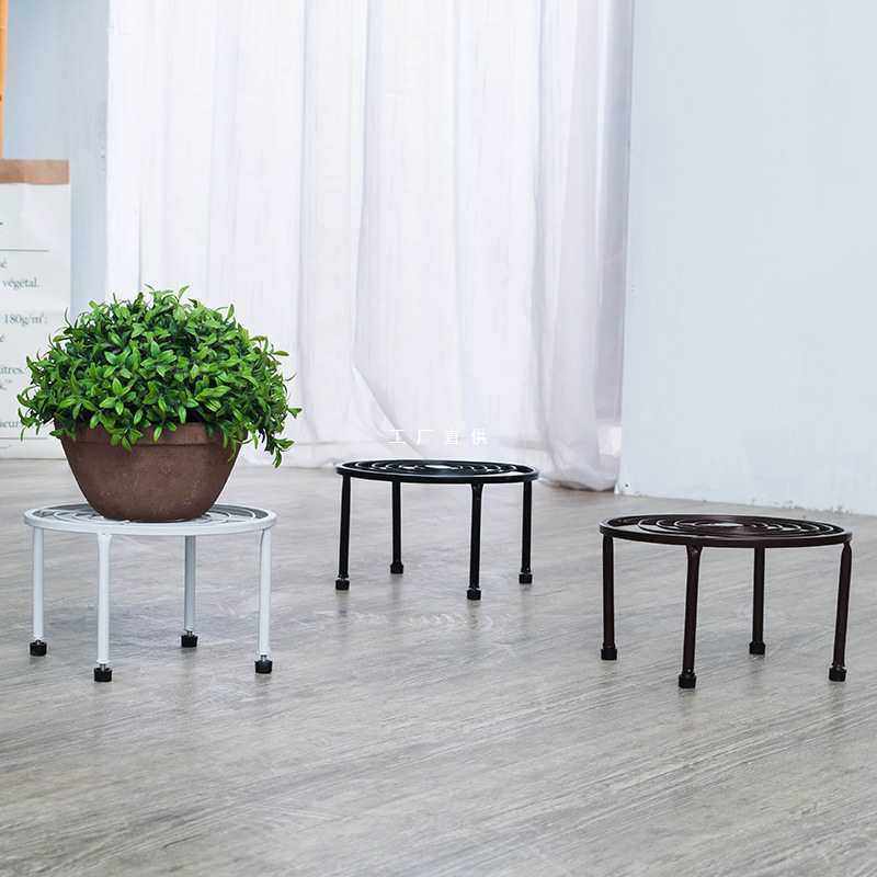 欧式铁艺室内小花架客厅地面 单层花盆架 落地式阳台盆景架小