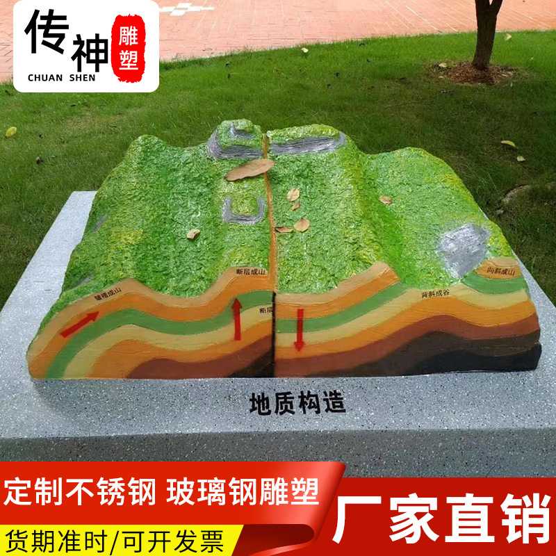 玻璃钢地形地貌雕塑 学校地理园生物园室外园林展品地形地貌摆件