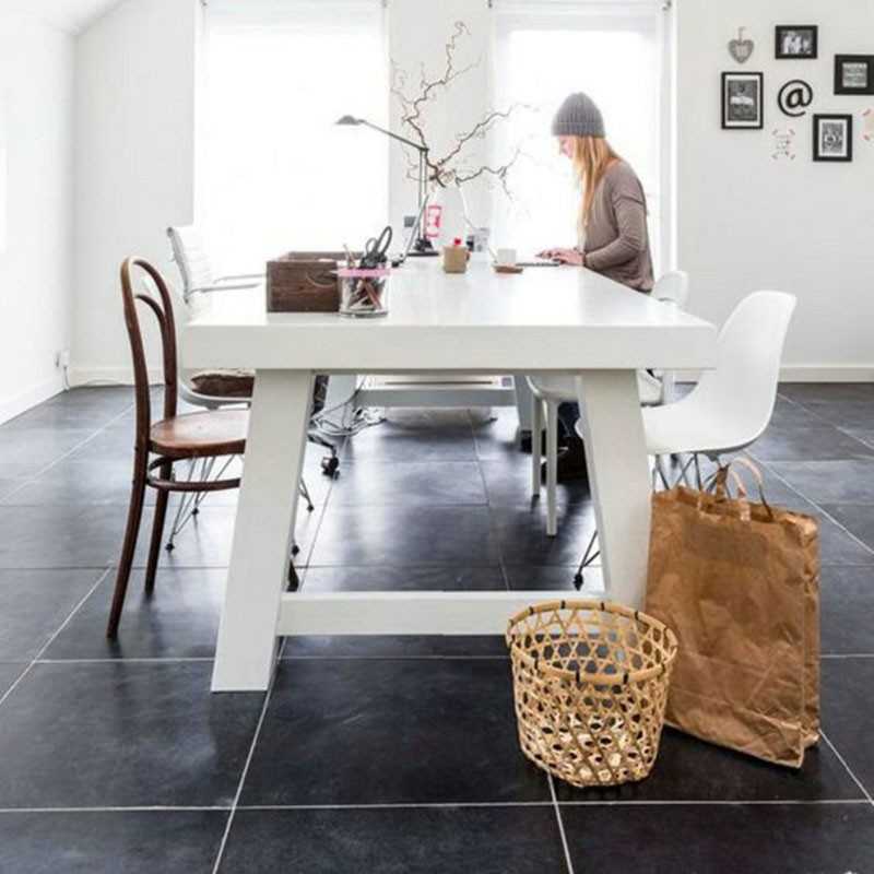 北欧实木书桌简约家用白色办公电脑桌台式客厅卧室学习长条写字台