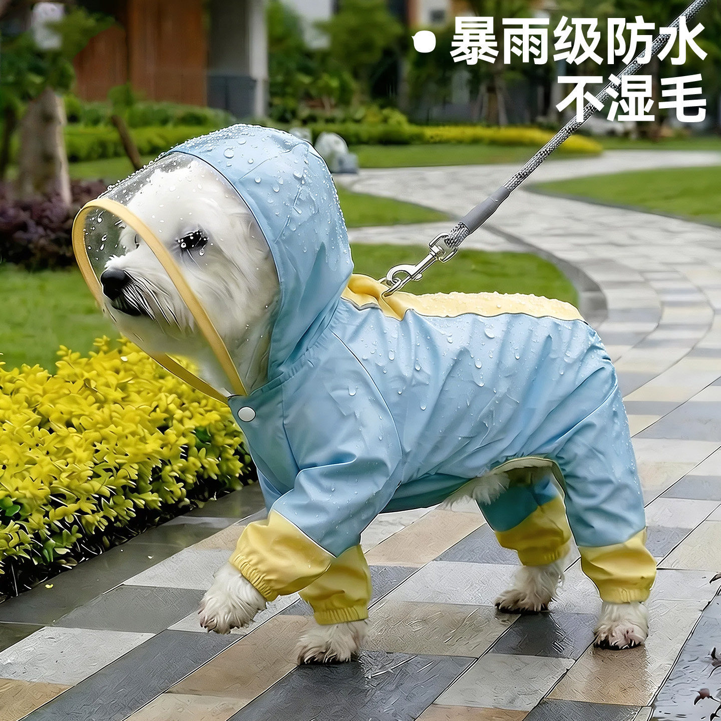 狗狗雨衣四脚防水全包宠物衣服比熊夏天薄款小狗雨衣遛狗防脏神器