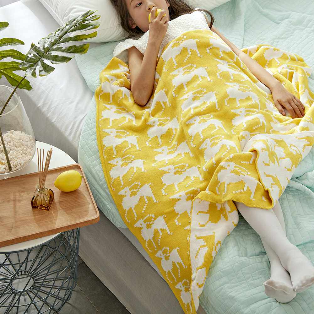 针织毯儿童卡通针织线毯办公室旅行成人沙发盖毯春秋棉毛巾毯