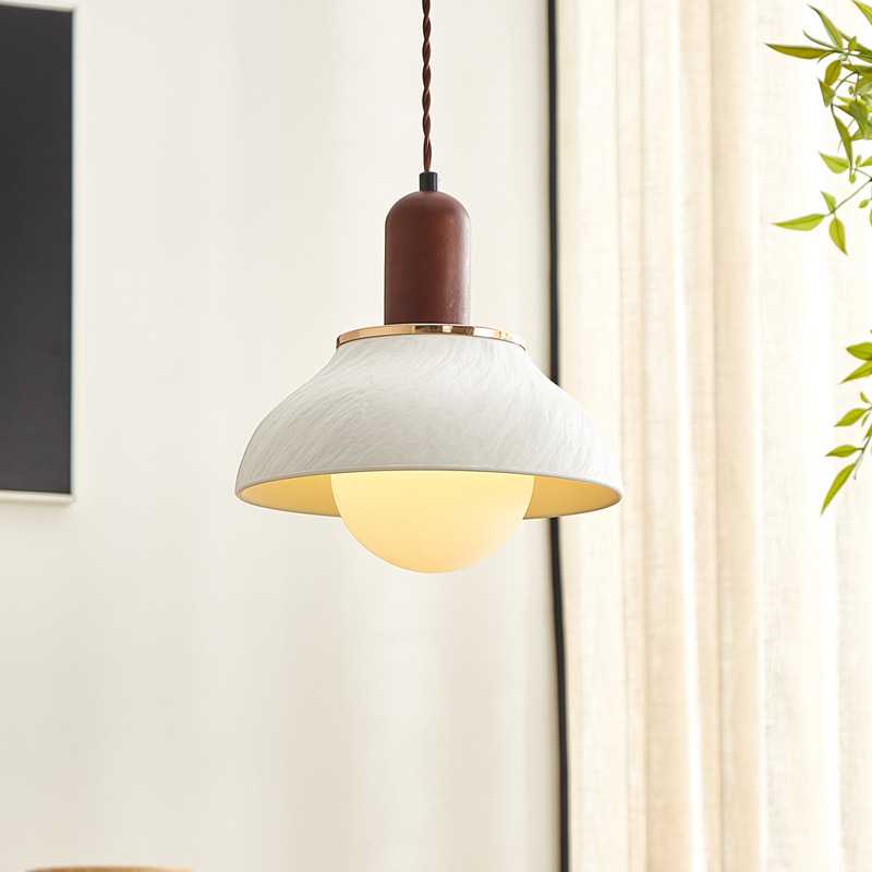 日式侘寂风陶瓷吊灯餐厅吧台灯阳台过道灯法式复古卧室床头吊线灯