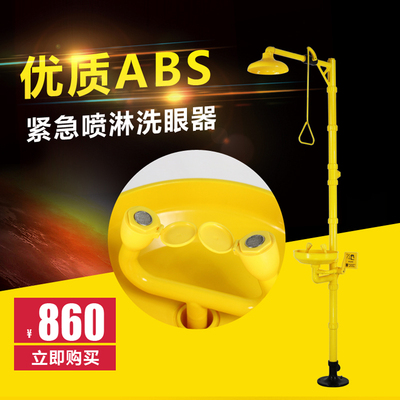 ABS洗眼器喷淋淋浴立式洗眼器 工业用防腐塑料实验室验厂洗眼器