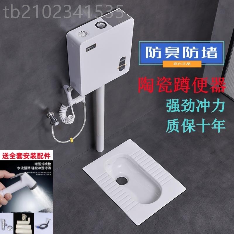 蹲便器家陶瓷水厕箱号套装卫生间防臭小大便器蹲QZP坑用蹲蹲盆