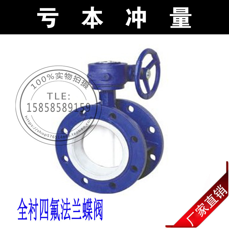 D341F46-16C 涡轮衬氟法兰蝶阀DN40 DN50 DN65 DN80 DN100-DN400