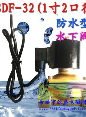 DN32喷泉跑泉水下电磁阀常闭XSDF-320-32 1寸2完全防水全铜
