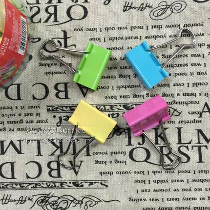 Eagle益而高SA18P-CP彩色筒装长尾夹 25mm反尾夹 燕尾夹 48只装