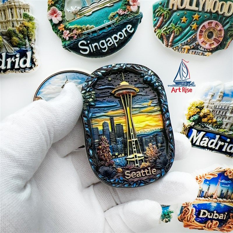 美国西雅图冰箱贴太空针塔地标旅行纪念品家居装饰磁性贴礼物复古,家居饰品,冰箱贴,淘宝优惠券,粉丝福利购,淘宝优惠卷