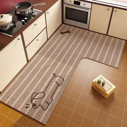 厨房专用L型地垫可擦免洗防水防油防滑门垫脚垫7字形吸水吸油地毯