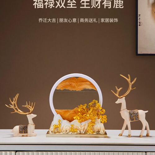 创意流沙画摆件家居饰品玄关酒柜新中式客厅电视柜桌面装饰品摆设