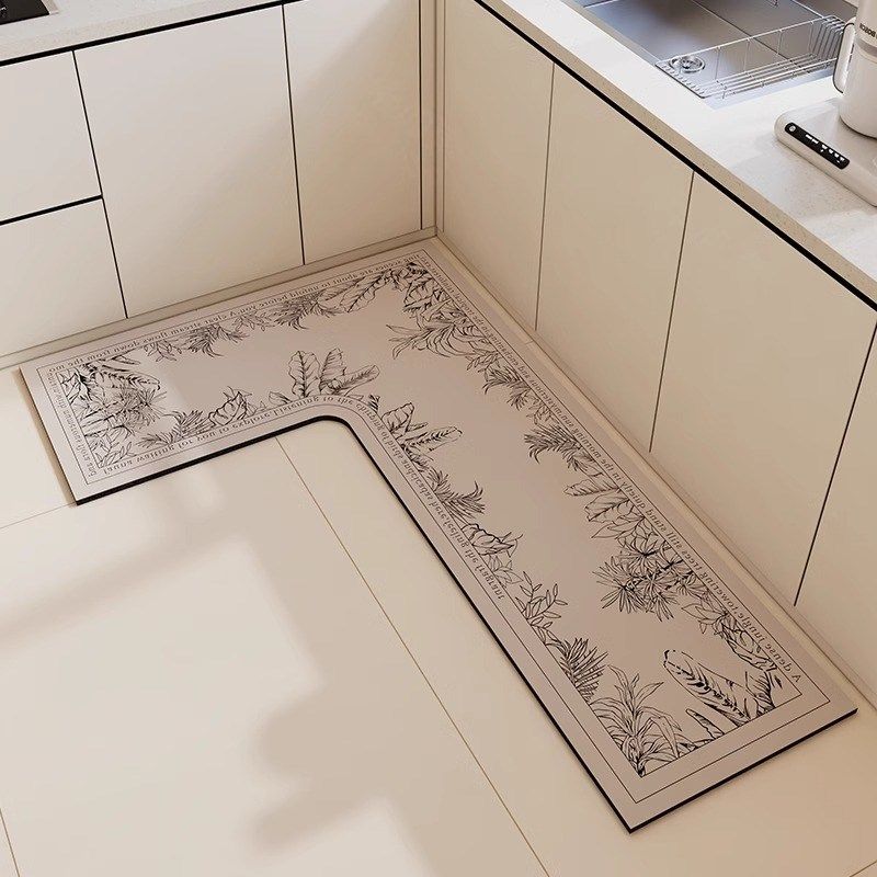 厨房地垫l型转角硅藻泥吸水脚垫家用防滑防油可擦免洗耐脏地毯垫,居家布艺,厨房地垫,淘宝优惠券,粉丝福利购,淘宝优惠卷