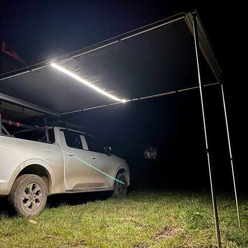 黑胶发光车边帐篷侧帐遮阳篷LED灯天幕露营帐篷汽车便携挡雨侧篷
