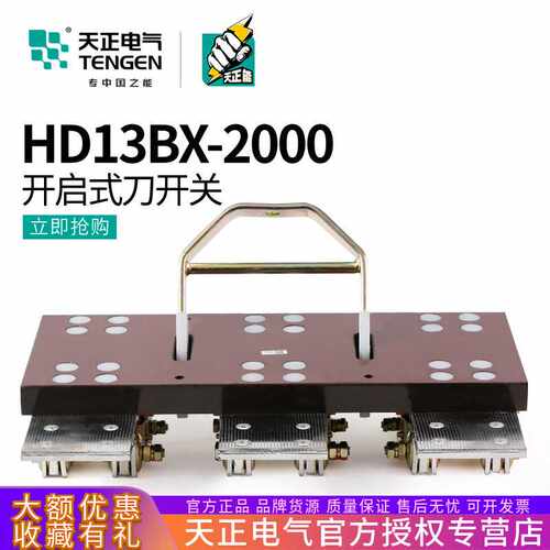 TENGEN天正HD13BX-2000/31隔离闸刀开关单投旋转3P三线4P三相380V