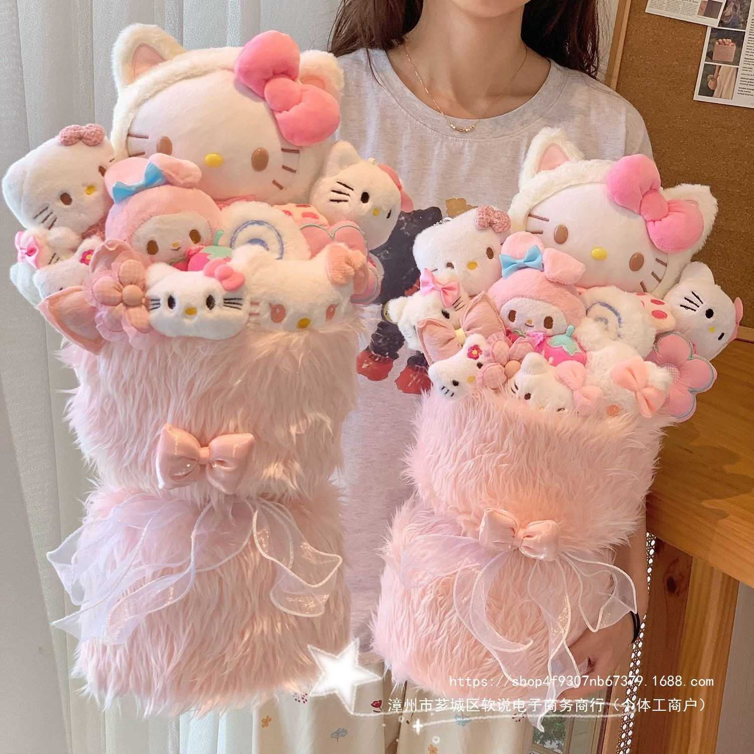 新款可爱Hellokitty儿童玩偶卡通花束生日礼物毕业闺蜜女生拍照图片