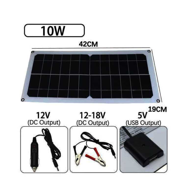 单晶硅10W应急充电太阳能电池板汽车搭电板小风扇应急充电器