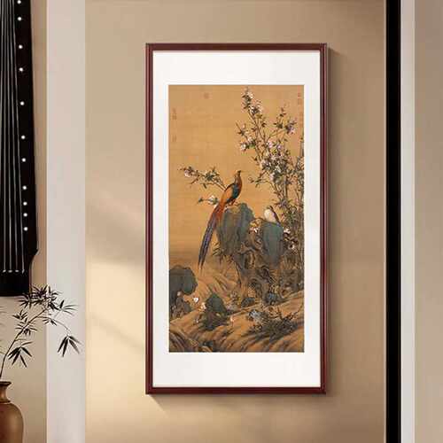 《锦春图》中式客厅装饰画书房茶室中古挂画玄关走廊宋式美学壁画
