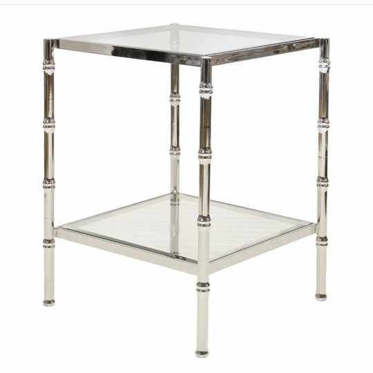 美式轻奢不锈钢竹节管茶几/酒店/别墅金箔茶几/软装设计茶几