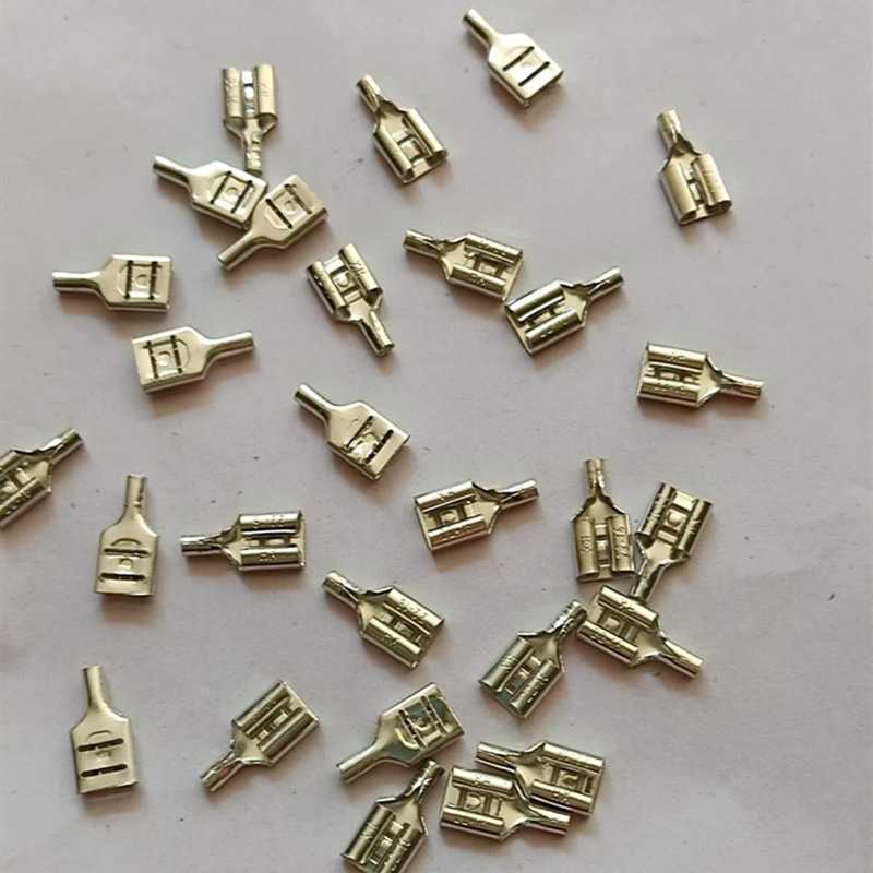 FNB2-250冷压接线端子6.3MM插簧绝缘端子铜制闭合形不带护套1千只