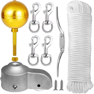 跨境出口3寸全铝旗杆球旗杆配套 金色旗杆顶球全套旗杆配件