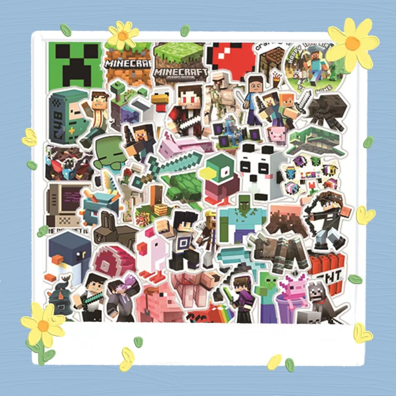 50张我的世界游戏行李箱创意防水手机壳旅行箱笔记本电脑水杯头盔滑板车文具盒课桌精美DIY装饰高品质贴纸画