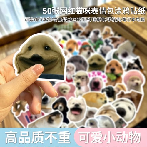 50张网红猫咪表情包涂鸦贴纸装饰