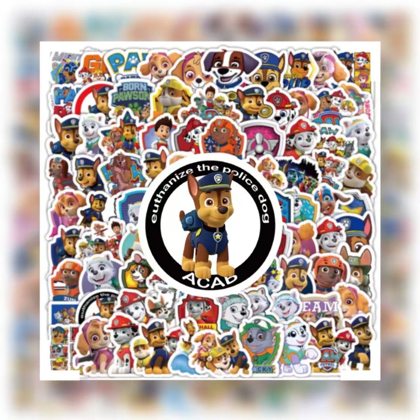 50张卡通动画片汪汪队涂鸦贴纸卡通动漫周边个性创意装饰手机笔记本水杯行李箱手账文具盒饭卡多场景精美DIY,文具电教/文化用品/商务用品,贴纸/立体贴纸,淘宝优惠券,粉丝福利购,淘宝优惠卷