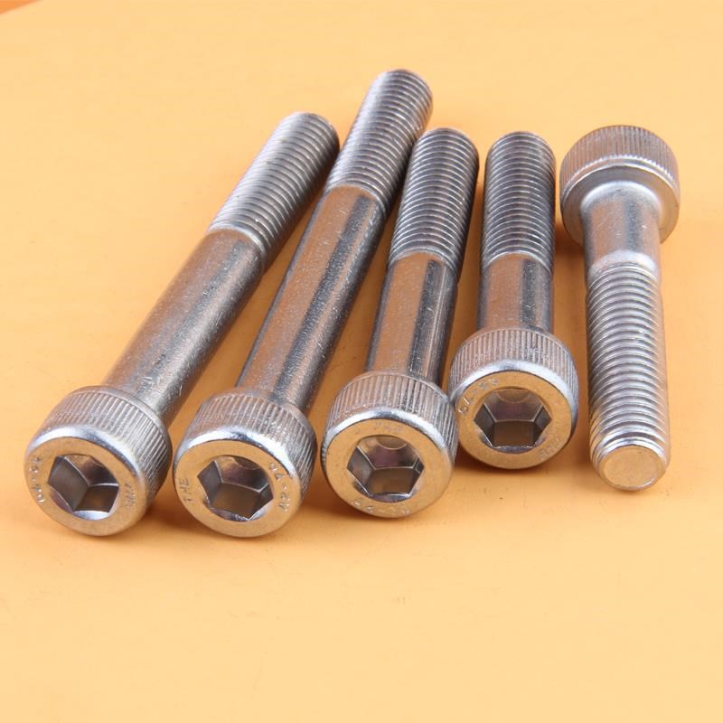 304/316不锈钢圆柱头内六角半t牙螺丝加长M4M5M6M8M10M12*30-120m