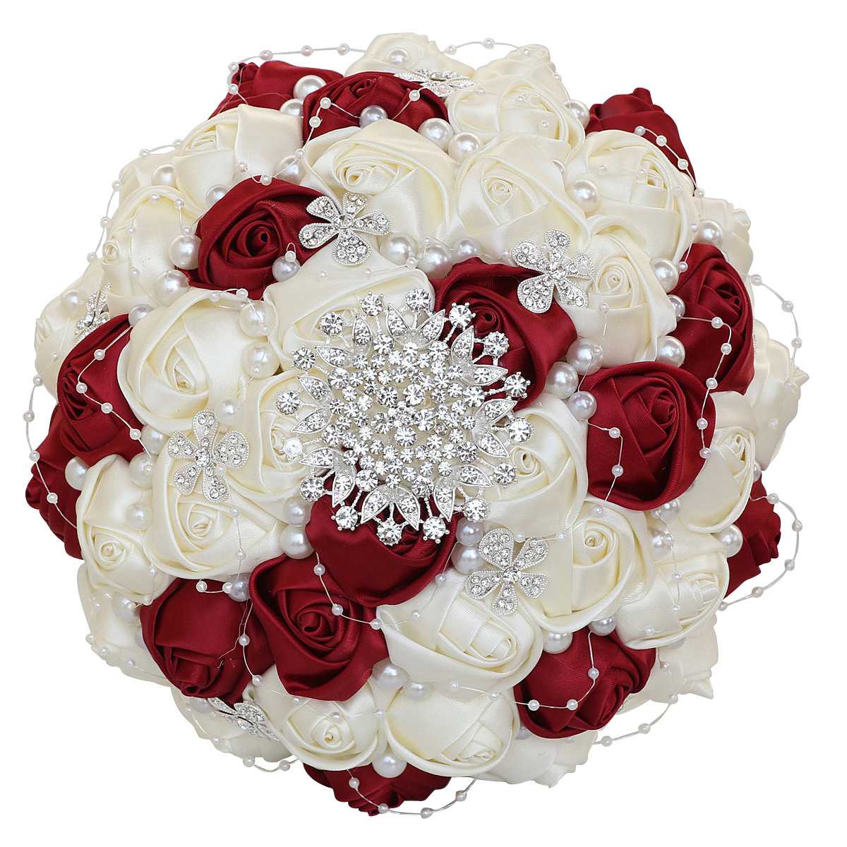 欧美新娘水钻手捧花 缎带花束 稳定现货 婚庆用品婚礼花束 W224E