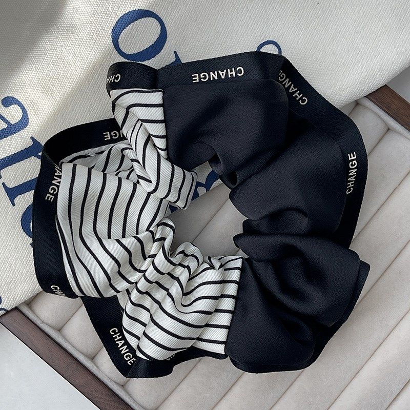 黑色条纹双面发圈大肠圈气质百搭马尾皮筋女扎头发绳法式复古头绳,饰品/流行首饰/时尚饰品新,发饰,淘宝优惠券,粉丝福利购,淘宝优惠卷