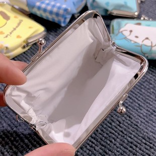 可爱软萌耳线数据线收纳包散钱硬币便携收纳小包铁扣pu皮革小钱包