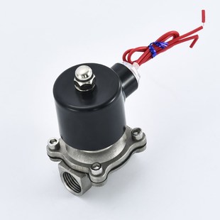 耐腐蚀高温常闭电磁阀水阀2W不锈钢开关气阀220V24V4分6分DN25