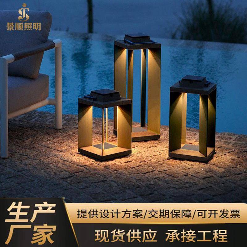 跨境网红太阳能庭院灯草坪灯户外防水景观室外日式花园落地小品灯