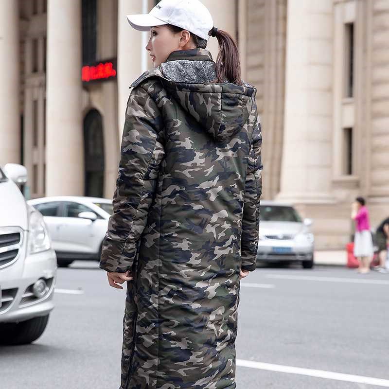 情侣迷彩棉大g衣男士冬季长款过膝加绒保暖防寒冷库劳保加厚棉袄