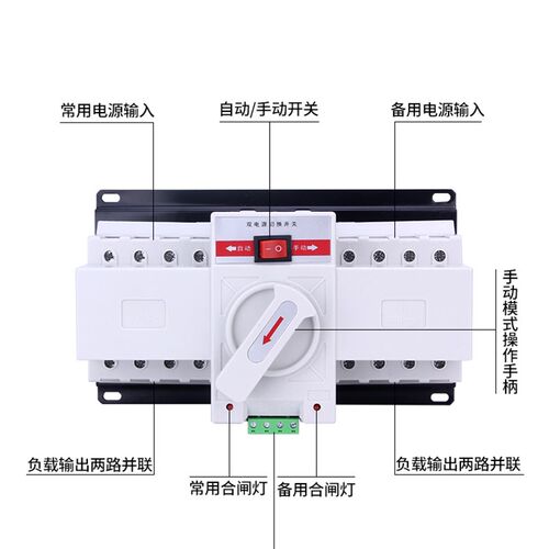 双电源自动转换开关4P63A 智能迷你型市电停电发电双路切换控制器