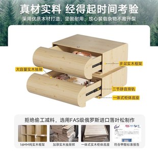 奶油风床边柜网红简约现代储物边 卧室实木月半f床头柜黑皮质意式