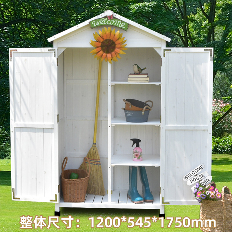 储物柜子收纳整理防雨防晒防腐木制田园风户外庭院阳台工具箱包邮