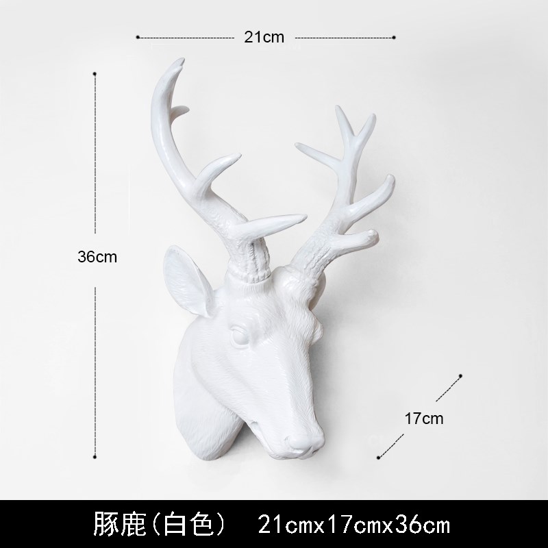 简约欧式鹿头墙壁装饰品酒吧客栈客厅玄关沙发背R景墙壁挂壁饰挂