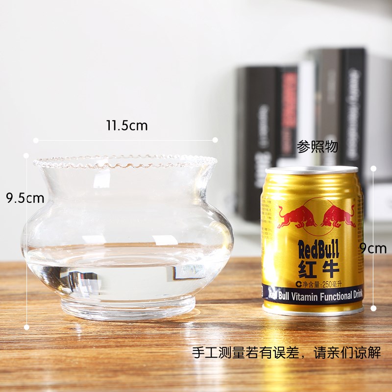 欧式简约透明玻璃花瓶水培绿萝花盆鱼缸I水养植物客厅摆件插花器