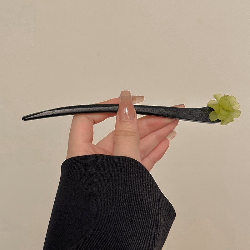 盘发檀木b发簪主体新中式高级感发钗簪子女简约现代木簪