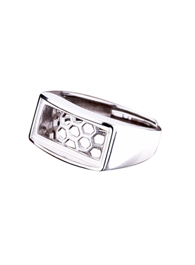 925银戒指空托封j底镶嵌蜜蜡绿松石光面方戒托7*15 8*16 5*11 6*1