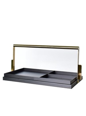 新中式金属提f篮托盘分格盒铁艺摆件样板房间客厅茶几提盒软装饰