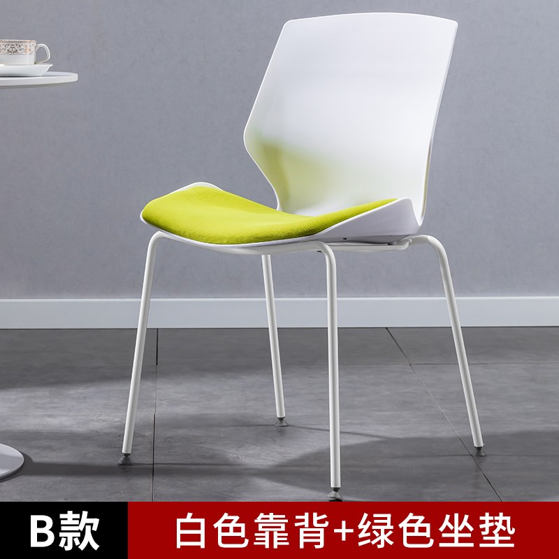 会议培训椅可叠落弓形无t扶手简约座椅洽谈会议室会客靠背钢筋椅