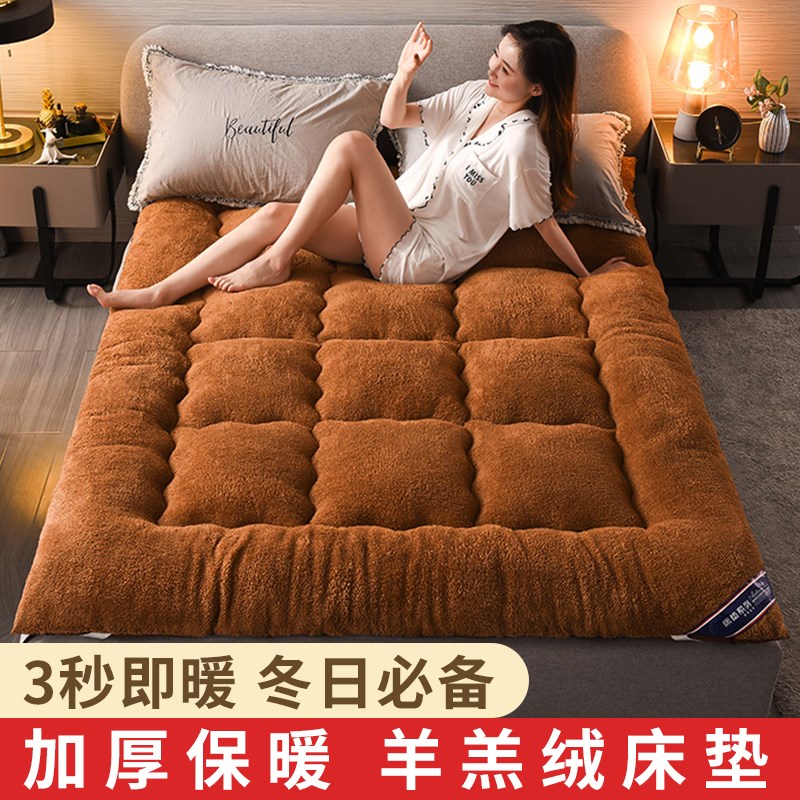 加厚保暖羊羔绒床垫床褥1p.5m1.8米榻榻米单人双人床褥子垫被2x2.