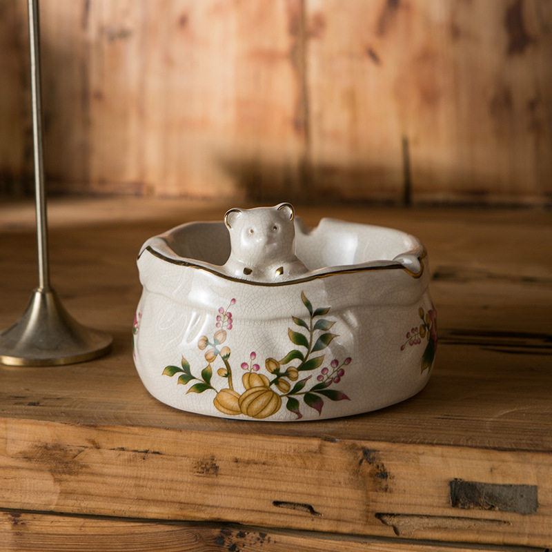 美式纸巾盒客厅轻奢陶瓷抽纸盒烟灰缸套装创意欧式纸抽盒餐巾纸盒