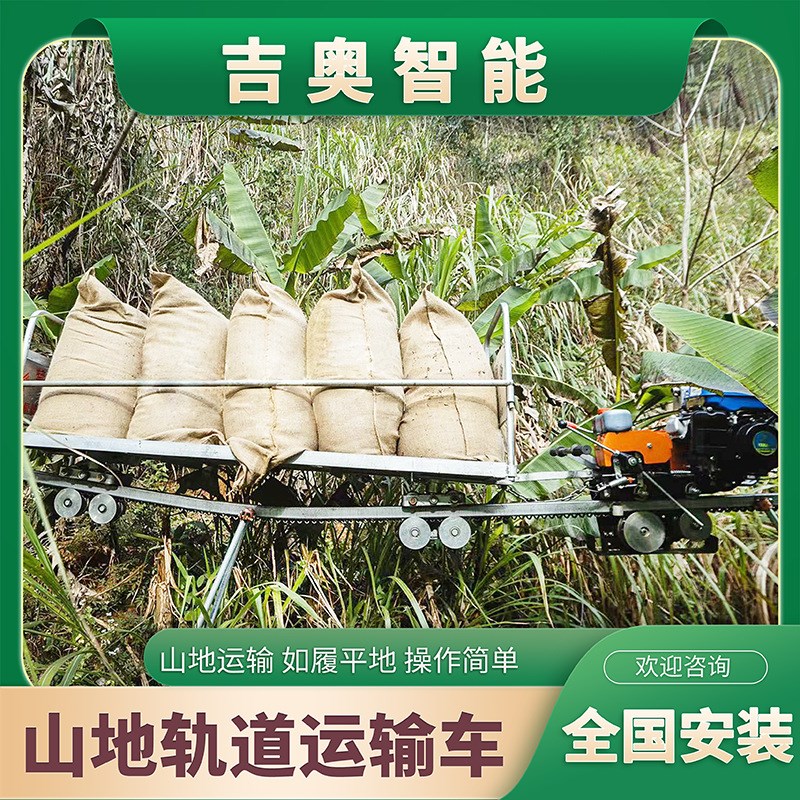 农用单轨运输机工程物料大型山地果园轨道运输车齿条.爬坡汽油机