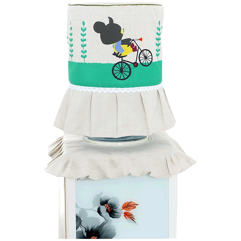 韩版饮水机罩两件套家用r饮水机水桶罩套子卡通田园防尘罩 2件套