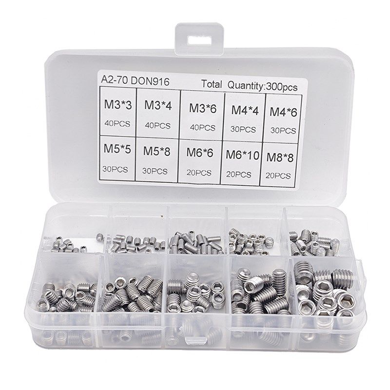 300个盒装 304不锈钢螺丝钉内六角凹端紧定无头机米顶丝止付M3-M8,五金/工具,螺钉,淘宝优惠券,粉丝福利购,淘宝优惠卷